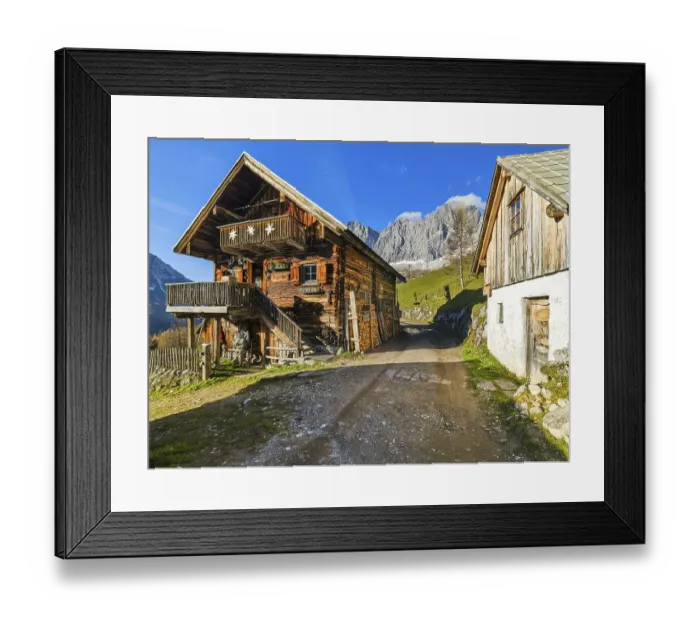 Framed Print : Neustattalm am Dachstein, alpine pasture