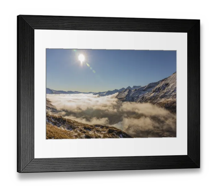 Framed Print : View from the Kaiser Franz-Josef Hoehe on the Grossglockner High Alpine Road to the surrounding mountains