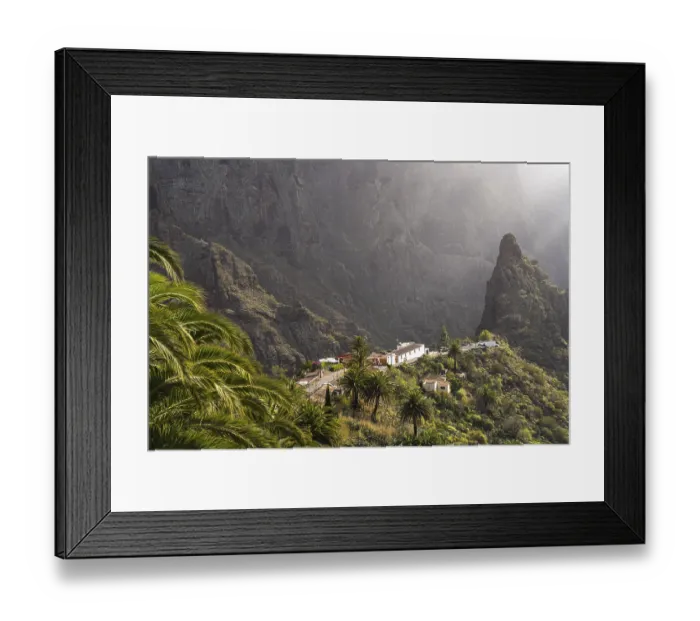 Framed Print : Masca mountain village and the gorge in the Teno Mountains