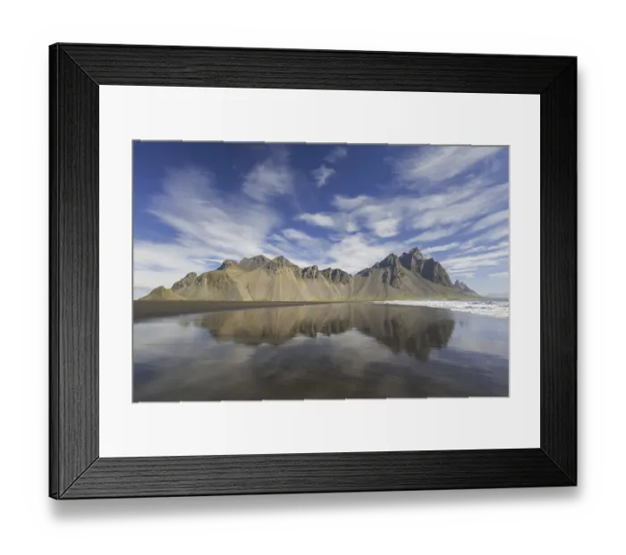 Framed Print : Vestrahorn, Vesturhorn, scree mountain made of gabbro and granophyre rocks Framed Print : Vestrahorn, Vesturhorn, scree mountain made of gabbro and granophyre rocks