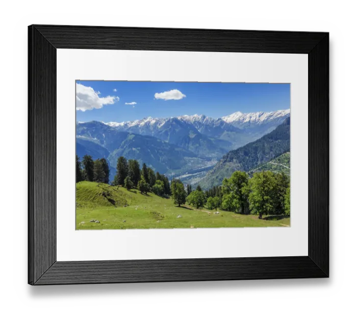 Framed Print : Spring meadow in Kullu valley in Himalaya mountains
