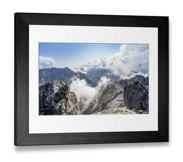 Framed Print : View from the summit of the Hochkalter
