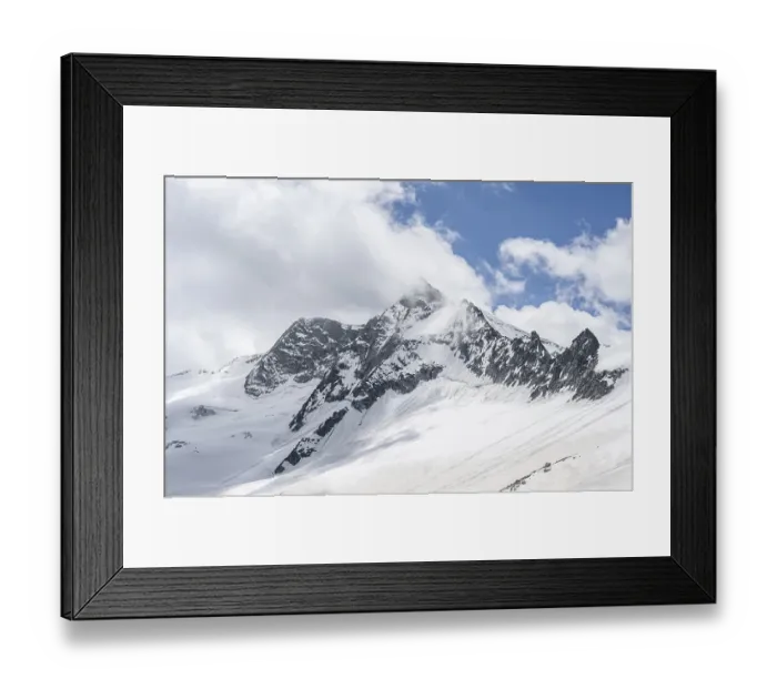 Framed Print : Mountain landscape of rock and ice