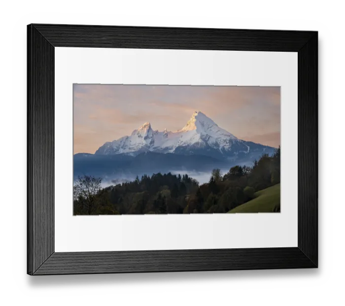 Framed Print : Watzmann massif with snow at sunrise Framed Print : Watzmann massif with snow at sunrise