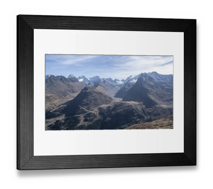 Framed Print : Mountain panorama, Glaciated peaks of the Gurgler ridge Framed Print : Mountain panorama, Glaciated peaks of the Gurgler ridge