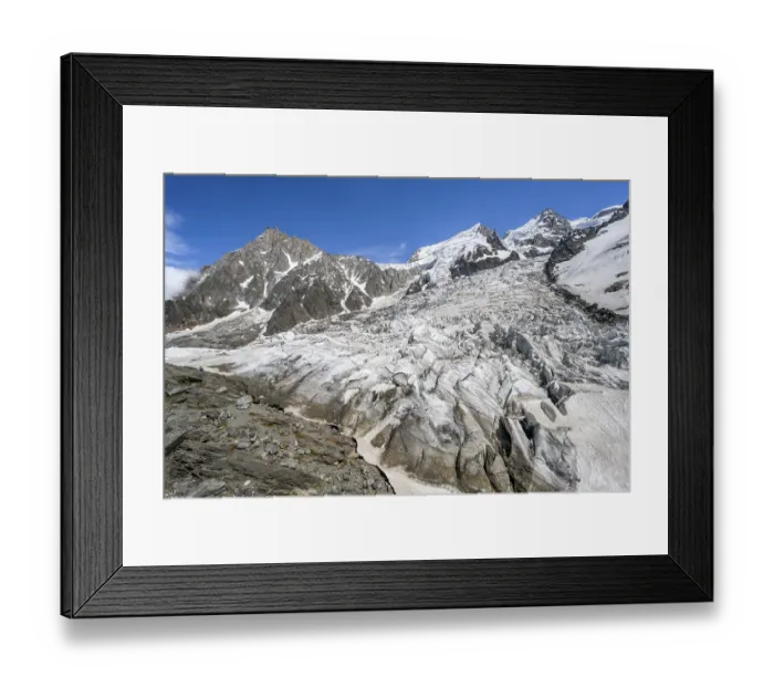 Framed Print : High alpine glaciated mountain landscape