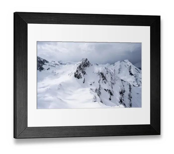 Framed Print : Snow-covered mountain landscape