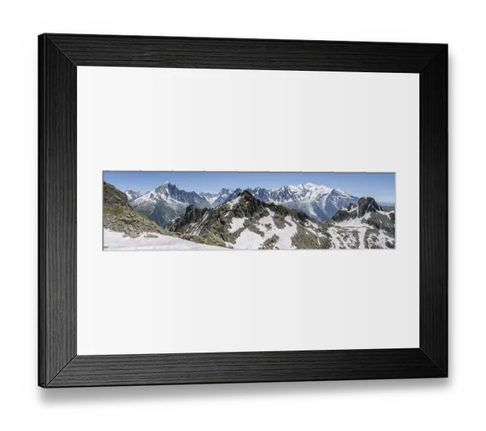 Framed Print : Mountain panorama, mountain peaks Aiguille Verte