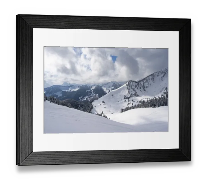 Framed Print : Mountain landscape in the snow