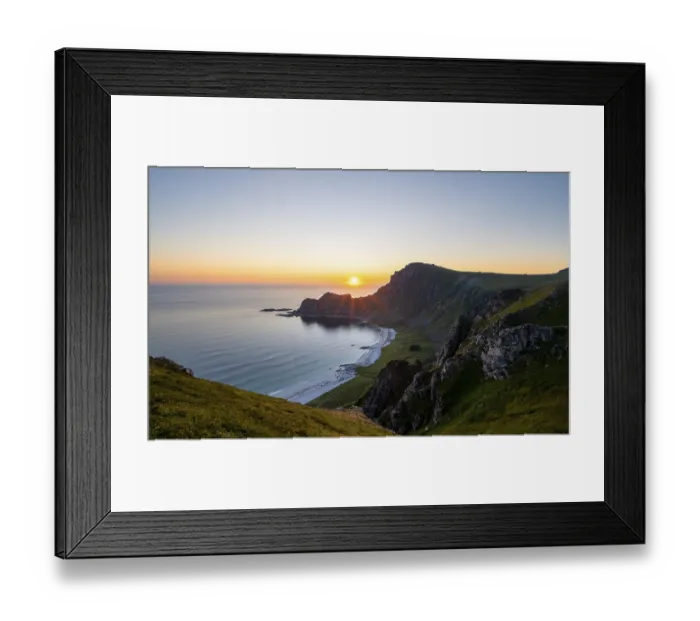 Framed Print : View of coastal landscape at sunset Framed Print : View of coastal landscape at sunset