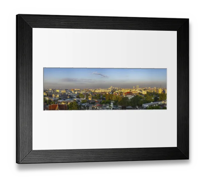 Framed Print : Panorama at sunrise from Golden Mount