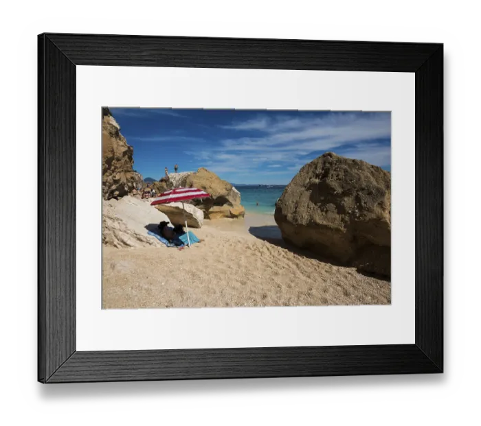 Framed Print : Rocky coast and beach, Cala mariolu Framed Print : Rocky coast and beach, Cala mariolu
