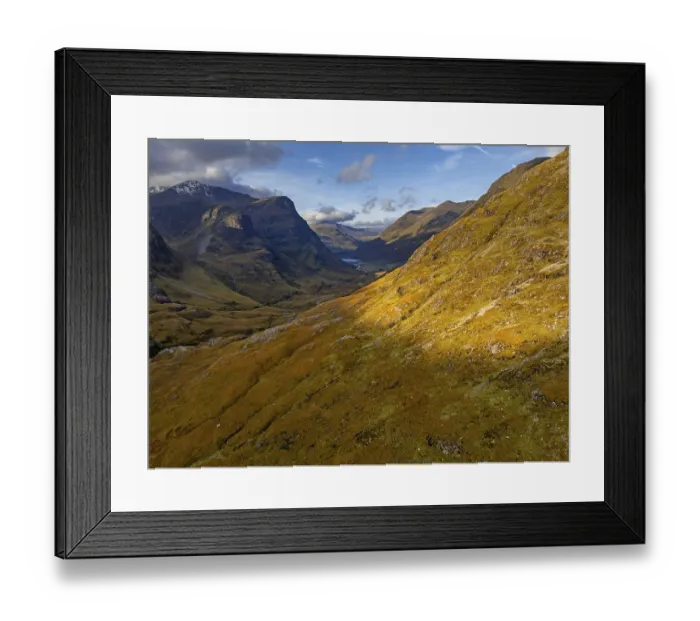 Framed Print : Cloudy mood, morning light, valley