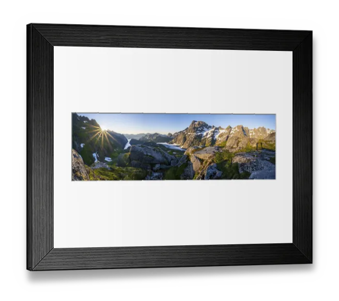 Framed Print : Evening mood, panorama mountains and sea Framed Print : Evening mood, panorama mountains and sea