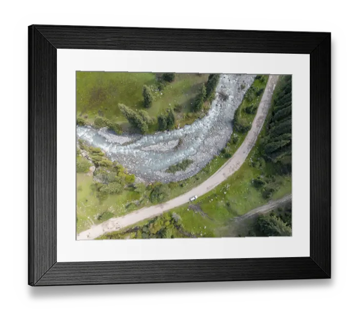 Framed Print : Aerial view, Green Mountain Valley Framed Print : Aerial view, Green Mountain Valley