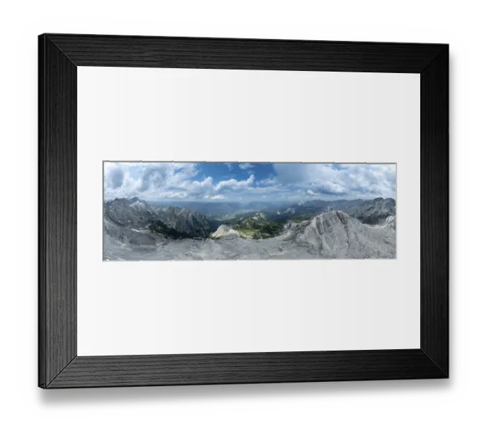 Framed Print : Alpine panorama, aerial view, 360° view from the Alpspitze