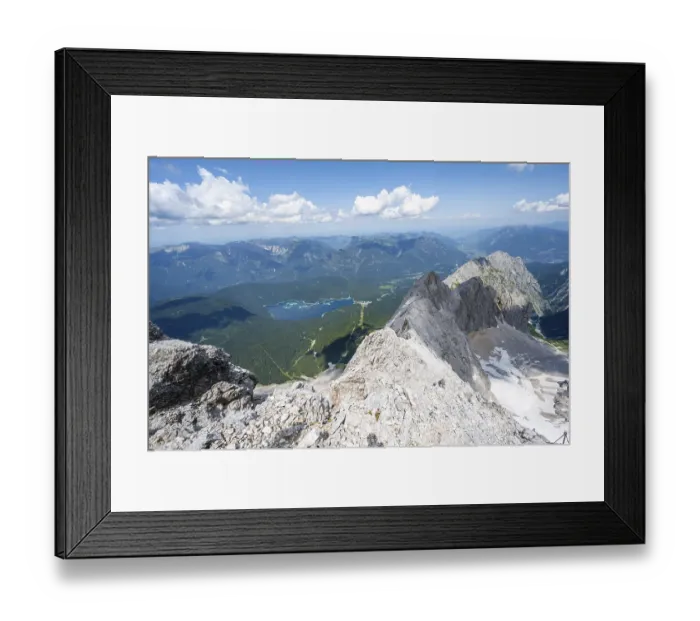 Framed Print : Mountain landscape, view from the summit of the Zugspitze