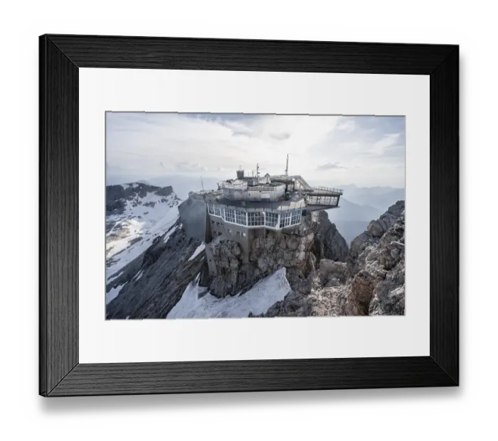 Framed Print : Modern mountain station of the Bavarian Zugspitze railway Framed Print : Modern mountain station of the Bavarian Zugspitze railway