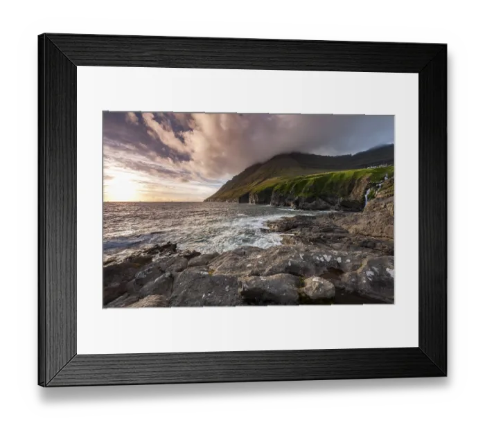 Framed Print : Coast with cliffs and mountains Framed Print : Coast with cliffs and mountains
