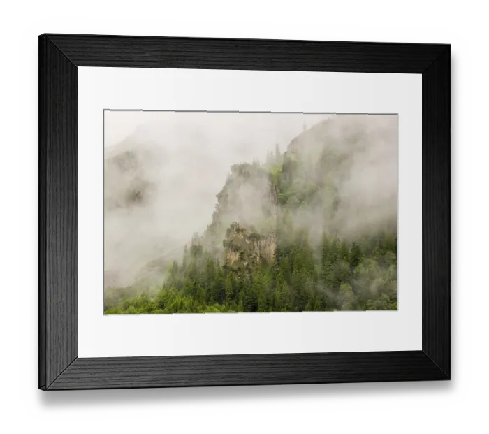 Framed Print : Wisps of mist cover the Karwendel mountains in the Grosser Ahornboden nature reserve