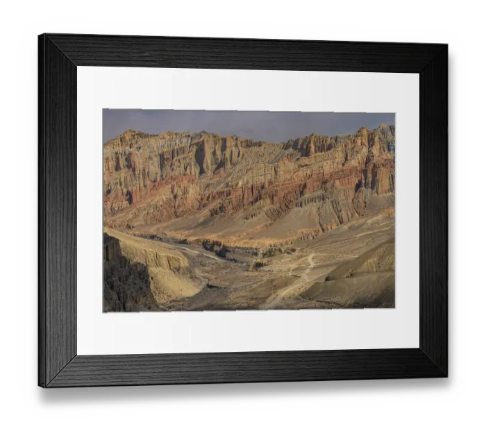 Framed Print : Eroded mountain landscape in the Kingdom of Mustang