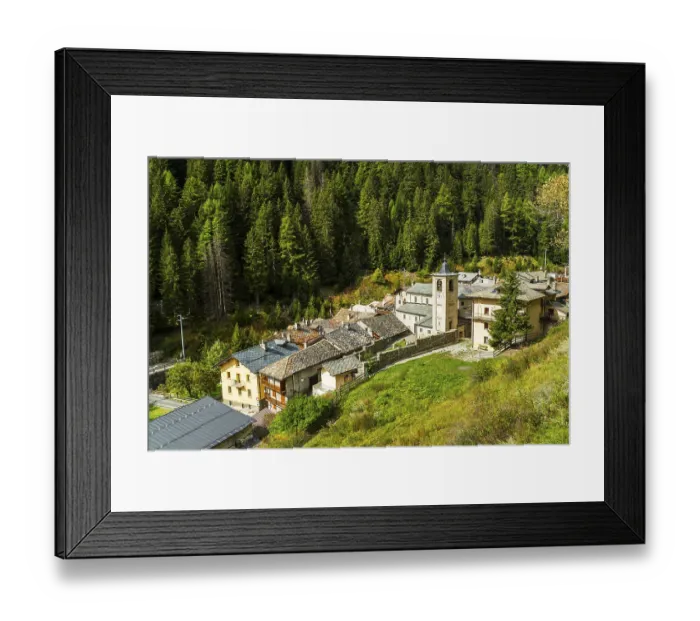 Framed Print : Road to border pass Great Sankt Bernhard (Col du Grand Saint-Bernard)