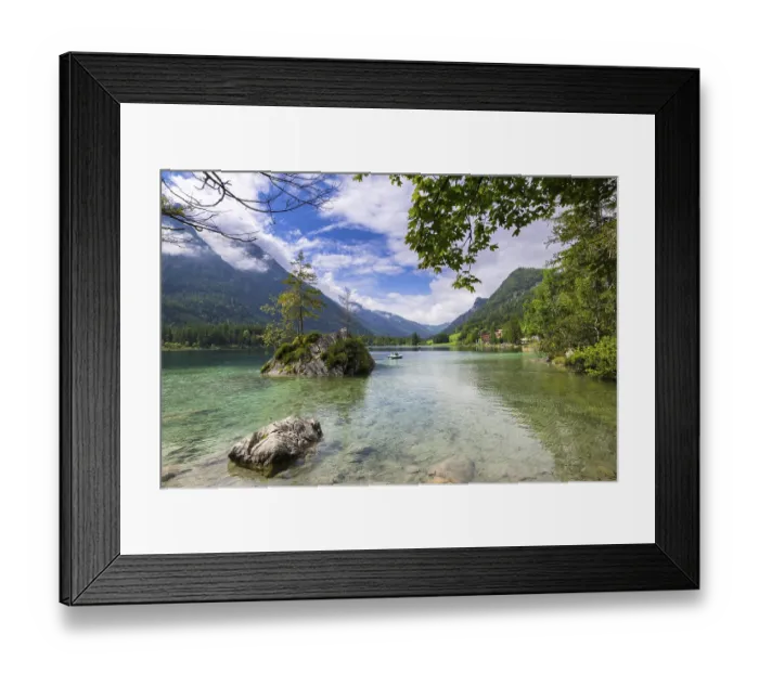 Framed Print : Hintersee near Ramsau with clear green water Framed Print : Hintersee near Ramsau with clear green water