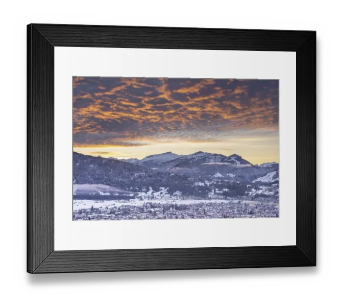 Framed Print : Sunset over Oberstdorf, Oberallgaeu Framed Print : Sunset over Oberstdorf, Oberallgaeu