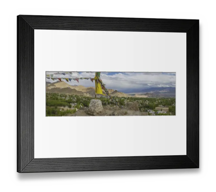 Framed Print : Panorama from Tsenmo Hill over Leh and the Indus Valley