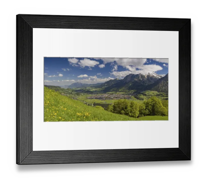 Framed Print : Mountain panorama from south-west on Oberstdorf