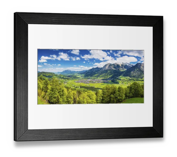 Framed Print : Mountain panorama from south-west on Oberstdorf Framed Print : Mountain panorama from south-west on Oberstdorf