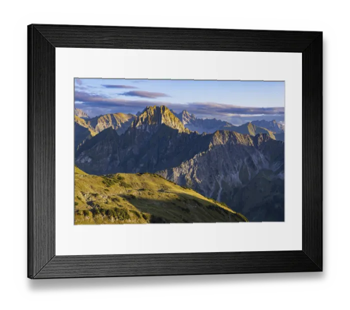 Framed Print : Mountain panorama from Laufbacher-Eckweg to Hoefats Framed Print : Mountain panorama from Laufbacher-Eckweg to Hoefats