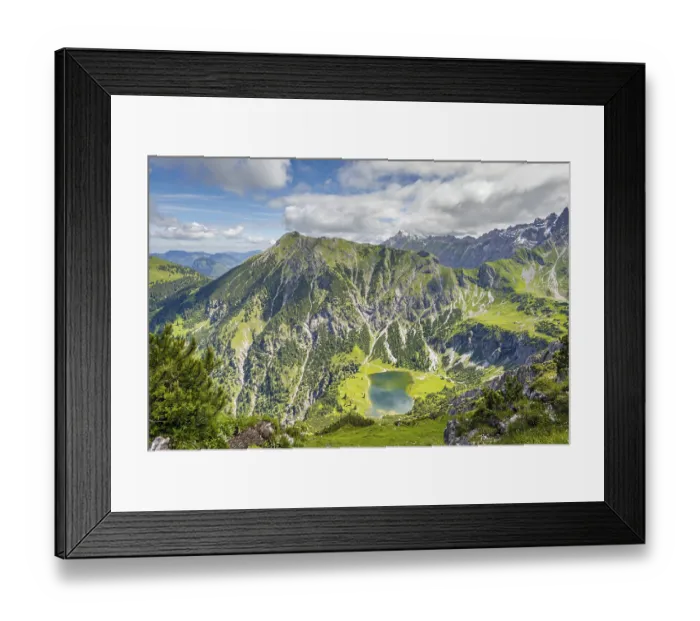 Framed Print : Lower Gaisalpsee, behind it the Entschenkopf (2043m)