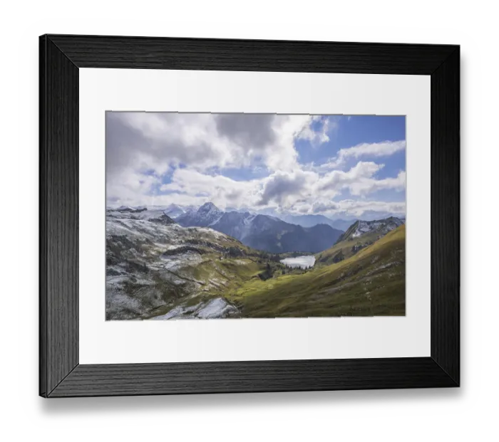 Framed Print : Panorama from Zeigersattel to Seealpsee Framed Print : Panorama from Zeigersattel to Seealpsee