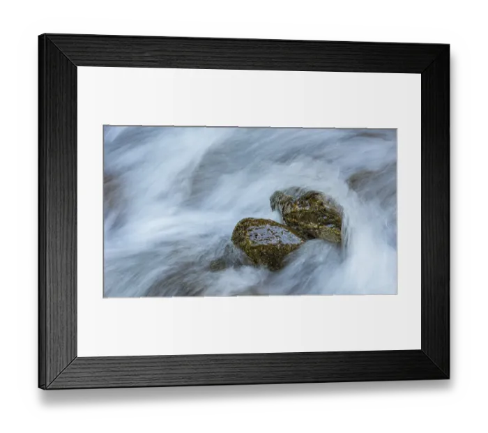 Framed Print : Water laps rocks in Gartel waterfall in Hohe Tauern National Park
