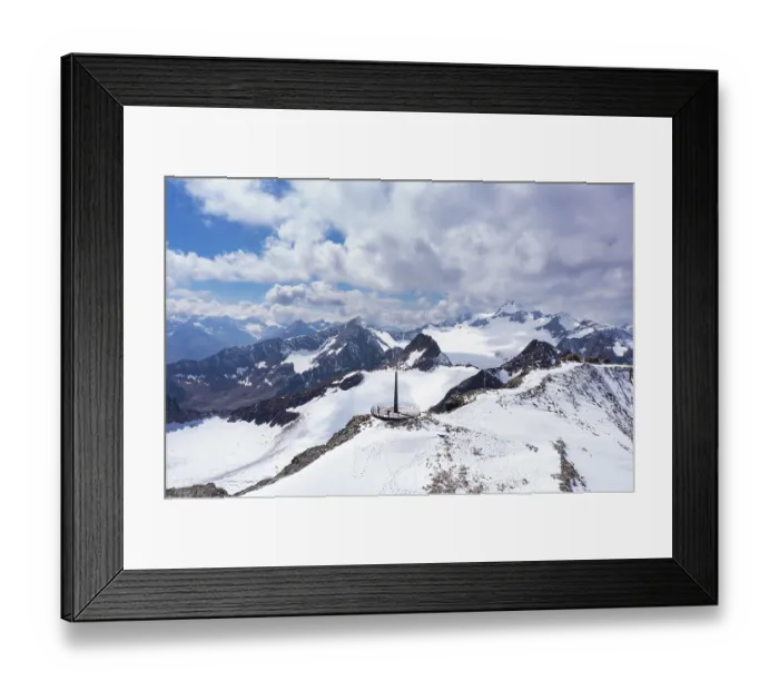 Framed Print : Power pyramid, nature platform on the Schwarze Schneid on the Rettenbach glacier Framed Print : Power pyramid, nature platform on the Schwarze Schneid on the Rettenbach glacier