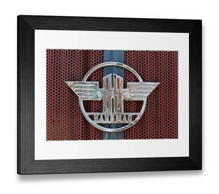 Framed Print : Cooler with the Hanomag logo, vintage tractor Framed Print : Cooler with the Hanomag logo, vintage tractor
