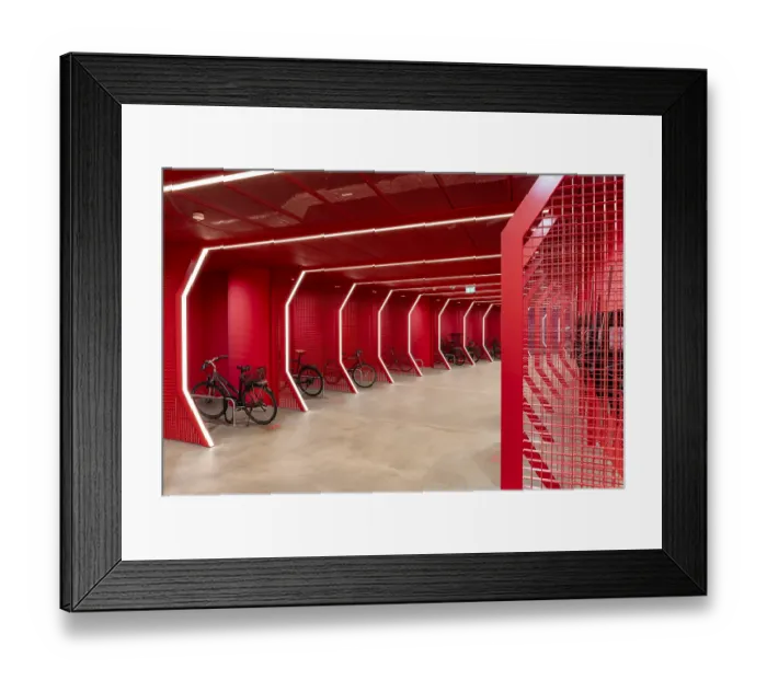 Framed Print : Underground car park for bicycles