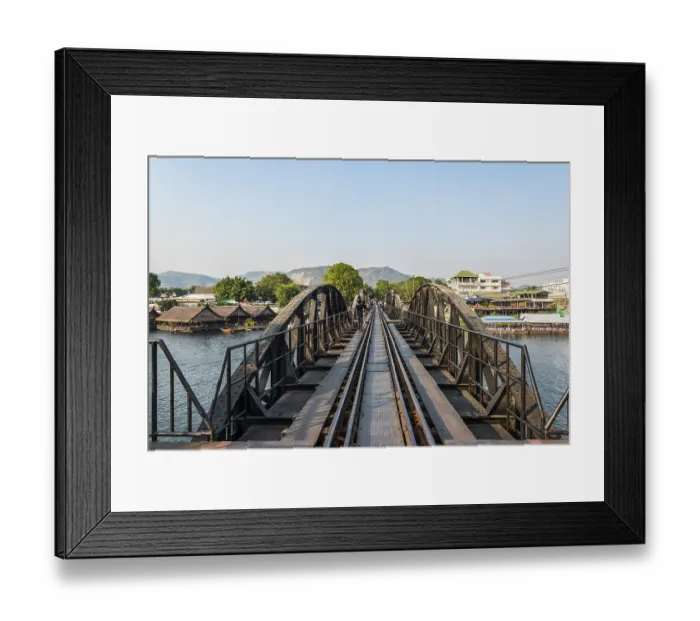 Framed Print : Historical River Kwai Bridge, route from Thailand to Burma