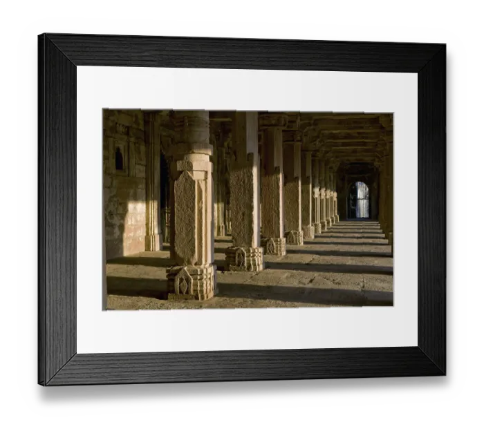 Framed Print : Columned hall, royal enclave, ruined city of Mandu