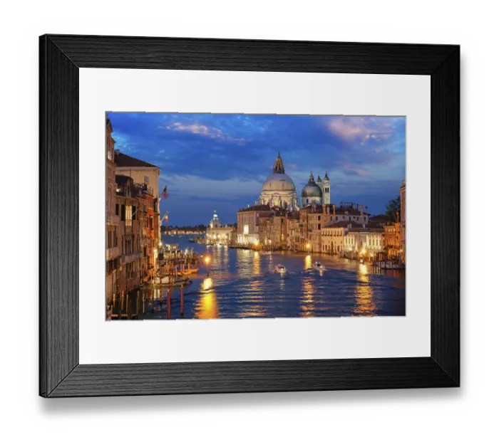 Framed Print : View of Venice Grand Canal with boats