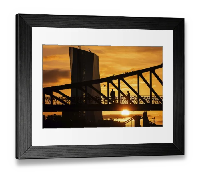 Framed Print : The sun rises behind the European Central Bank (ECB) Framed Print : The sun rises behind the European Central Bank (ECB)