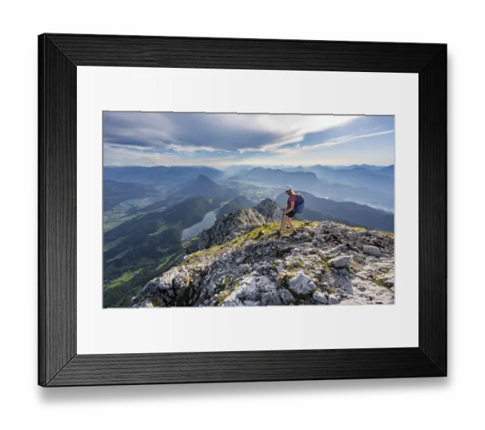 Framed Print : Hiker on a ridge in the mountains Framed Print : Hiker on a ridge in the mountains