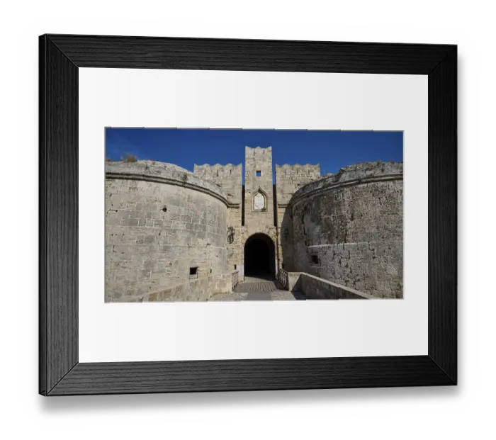 Framed Print : Emery d Amboise Tor, city wall of Rhodes