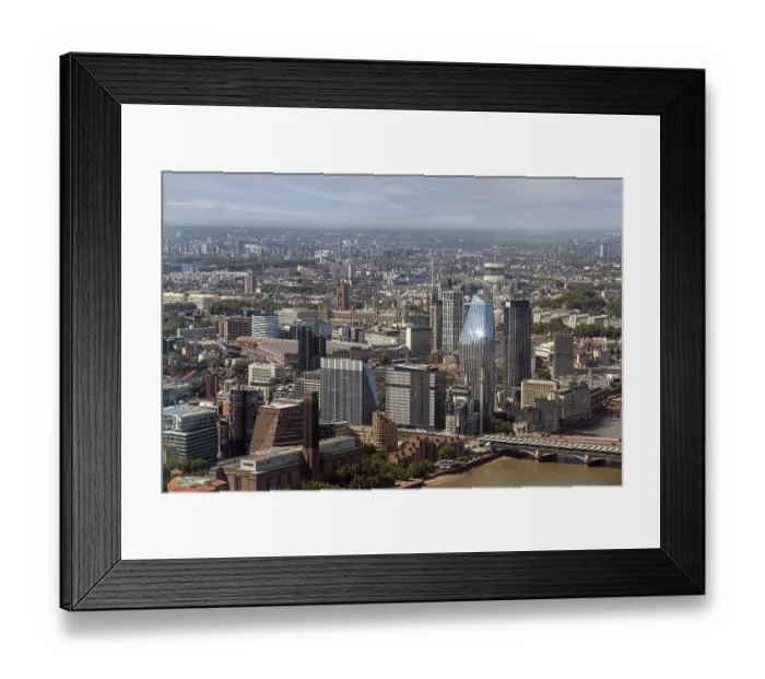 Framed Print : Sweeping views of the city with modern and historic skyscrapers and the River Thames