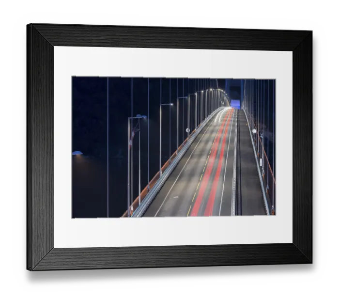 Framed Print : Bridge Hardangerbrua at night, Hardangerbridge