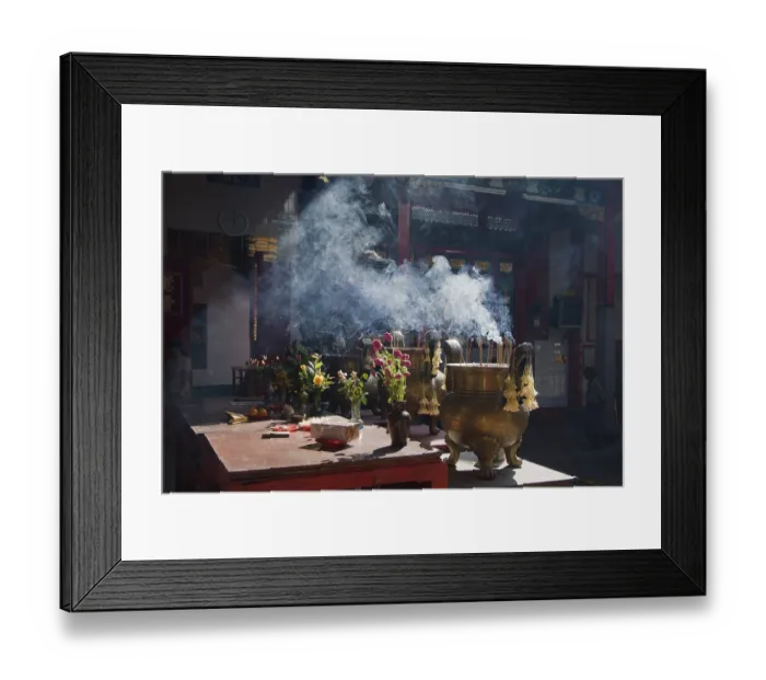 Framed Print : Incense burner, Taoist temple, Yangon
