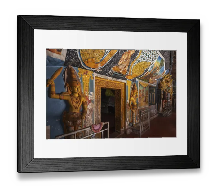 Framed Print : Buddha statues, murals, interior