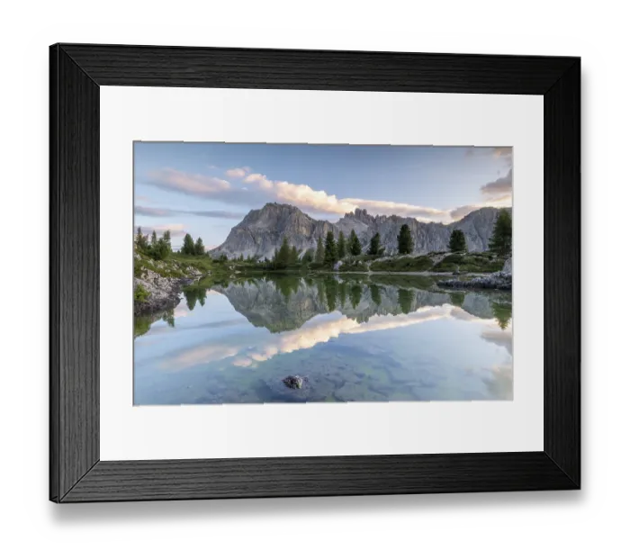 Framed Print : Morning atmosphere at the lake Lago de Limides and Tofana di Rozes Framed Print : Morning atmosphere at the lake Lago de Limides and Tofana di Rozes