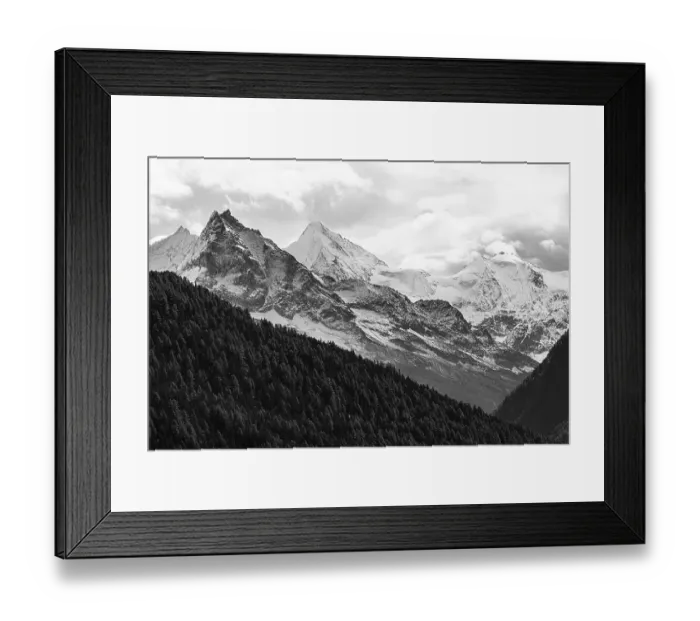 Framed Print : Snow-covered peaks of the mountains Le Besso and Obergabelhorn
